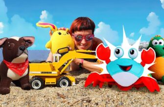 Игрушки и игры для детей на пляже с Машей Капуки Кануки – спасаем краба!