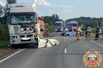 В Башкирии в аварии с КамАЗом пострадали три человека